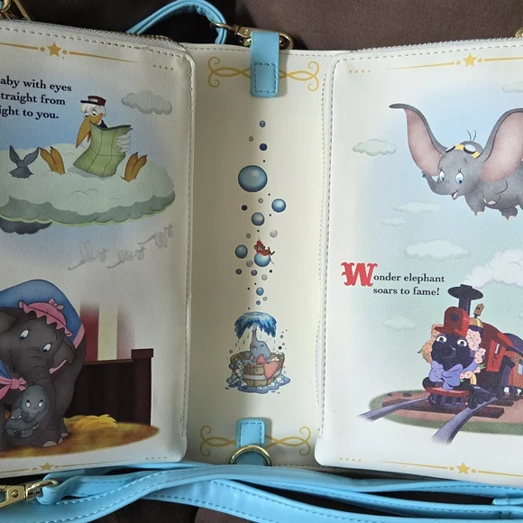 Disney Dumbo Loungefly Book Convertible Crossbody Backpack Bag - Picture 3 of 5